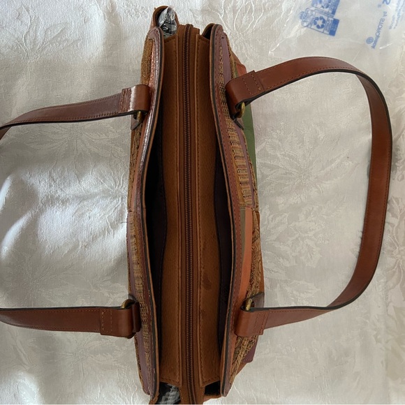 Vintage Fossil Leather Patchwork Shoulder Bag - Picture 4 of 11